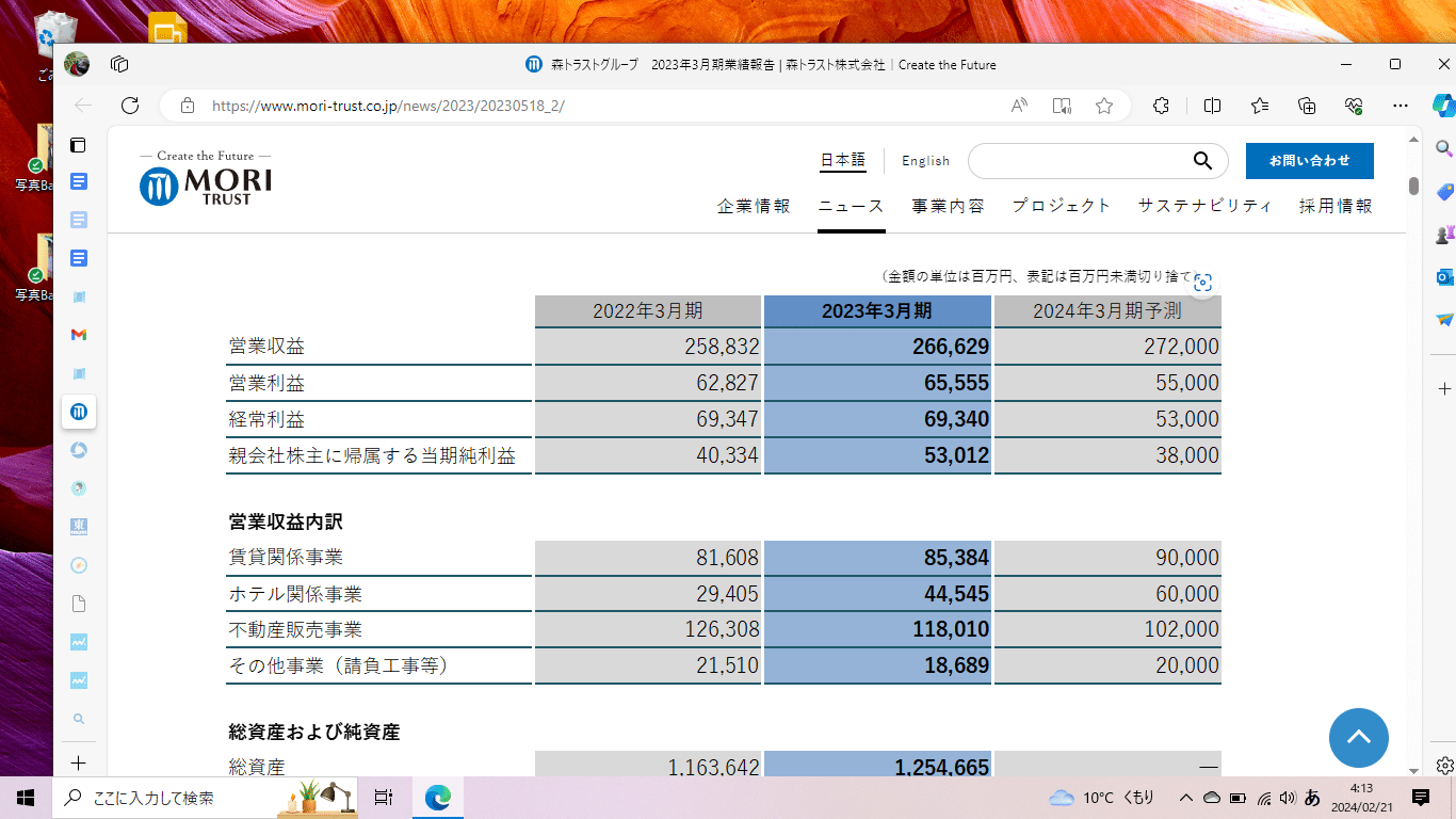 営業収益内訳